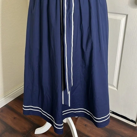 Vineyard Vines Women's Poplin Rib Mix Midi Dress size S Navy Preppy Country Club - Picture 9 of 15